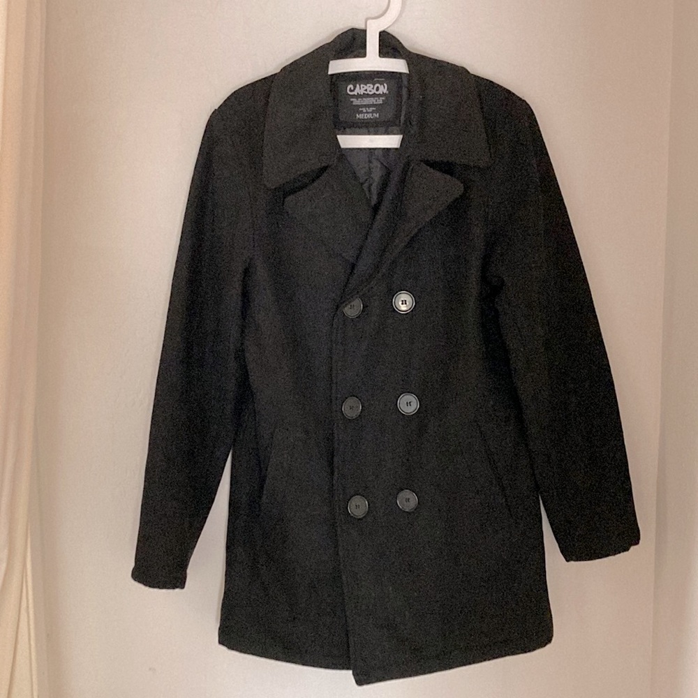 Three-Button Black Coat